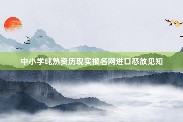 中小学纯熟资历现实报名网进口怒放见知